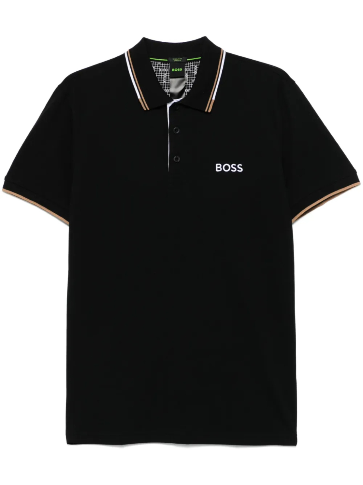 

BOSS рубашка поло с вышитым логотипом, черный