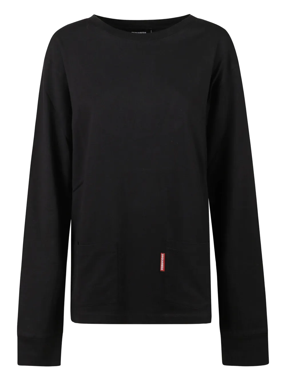 

Футболка с длинными рукавами и карманом Dsquared2, черный