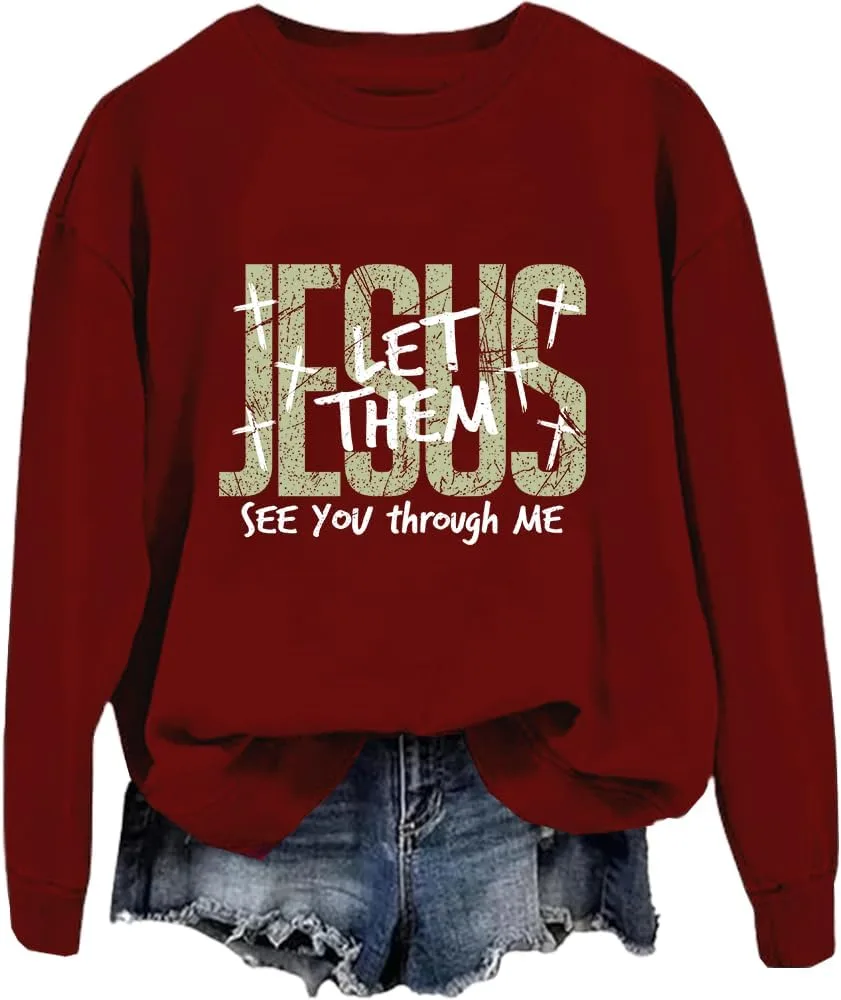 

Толстовка с принтом "Jesus Let Them See You through Me" FITKEYS