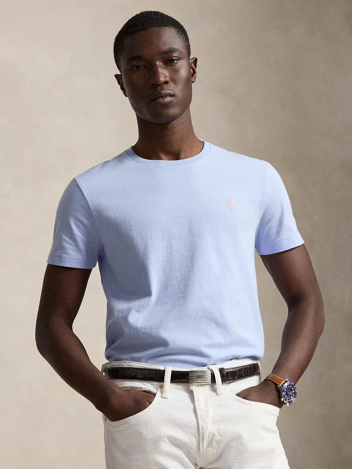 Рубашка Polo Ralph Lauren стандартного кроя, светло-голубая — фото 2