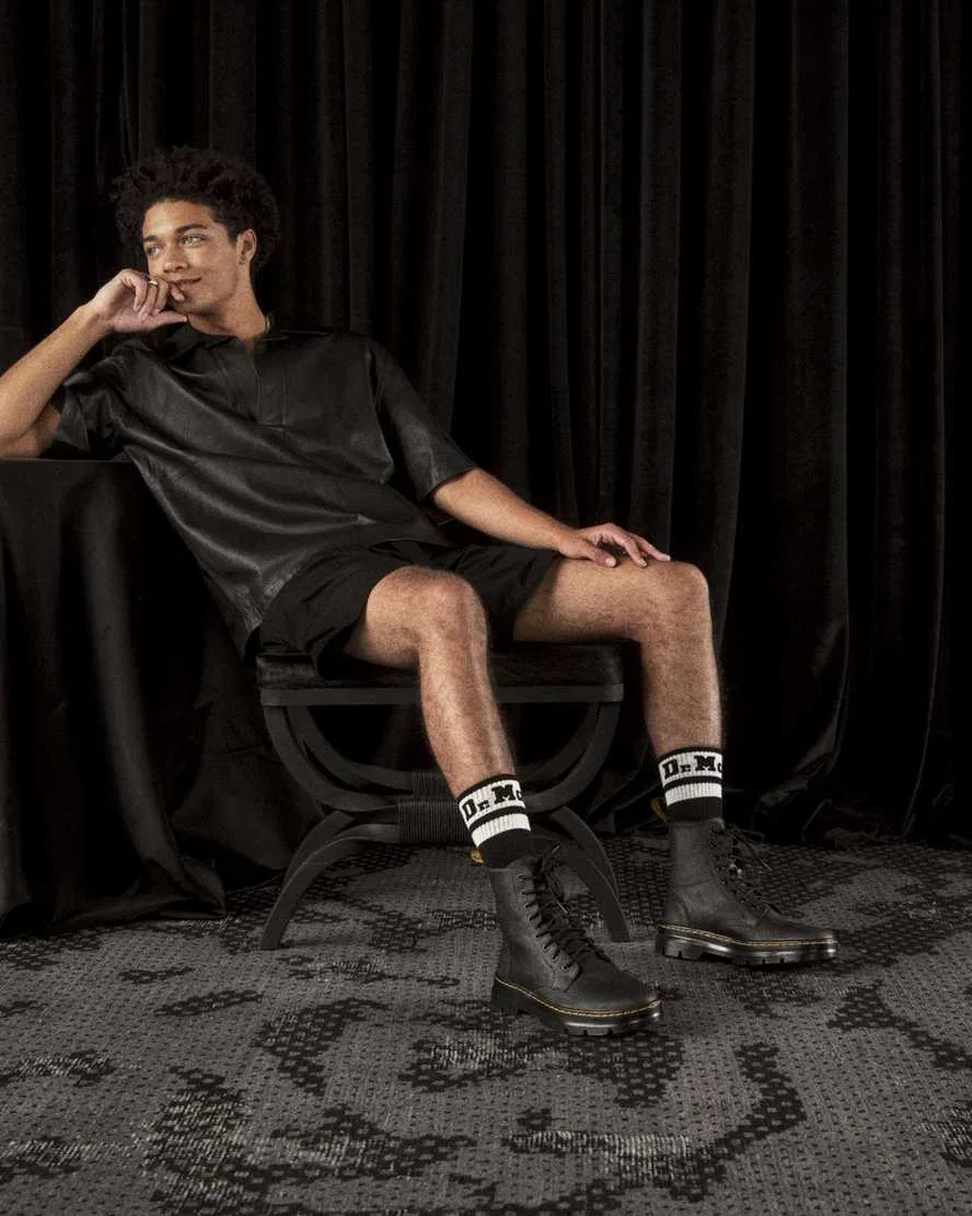 Повседневные кожаные ботинки с гребнем Dr Martens, черный — фото 4