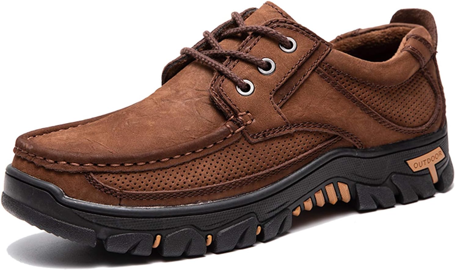 

Мужские походные кроссовки GOSPT из кожи для кемпинга и походов, темно-коричневый