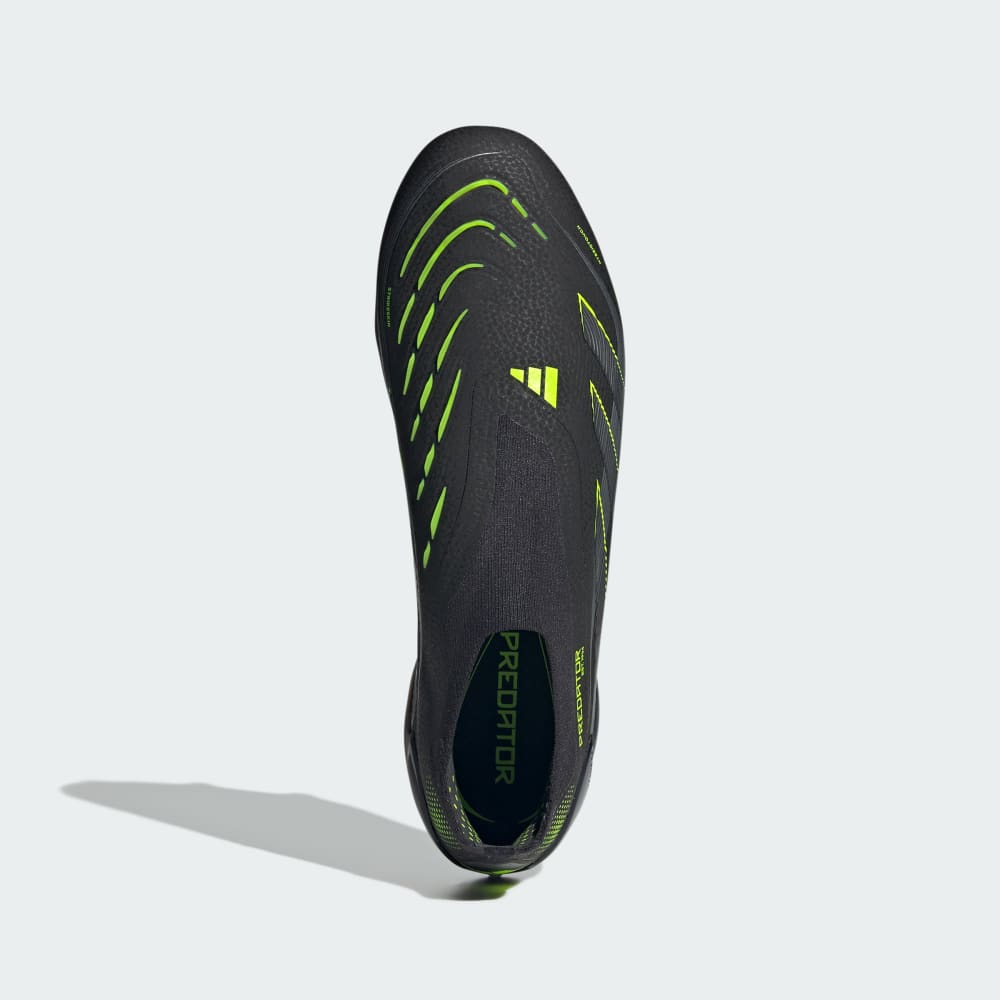 Бутсы Adidas Predator Elite Laceless Firm Ground Cleats, цвет Core Black/Carbon/Lucid Lemon — фото 3