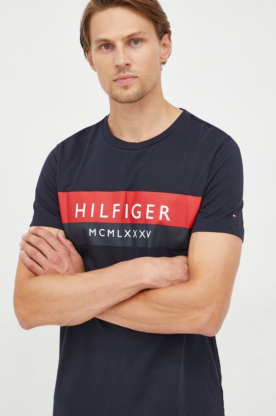 

Хлопковая футболка Tommy Hilfiger, темно-синий