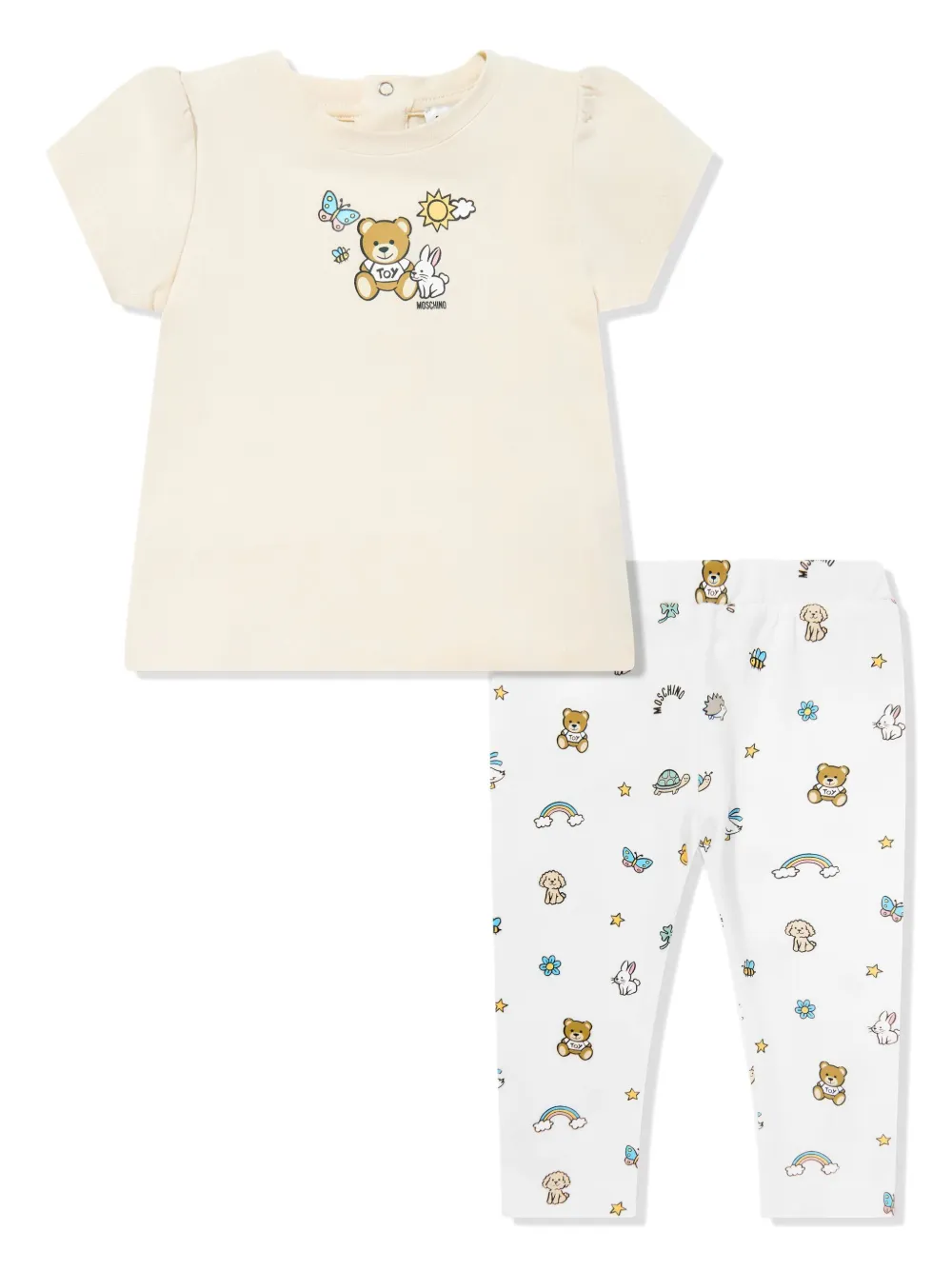 

Комплект из двух легинсов с принтом Teddy Bear Moschino Kids, белый