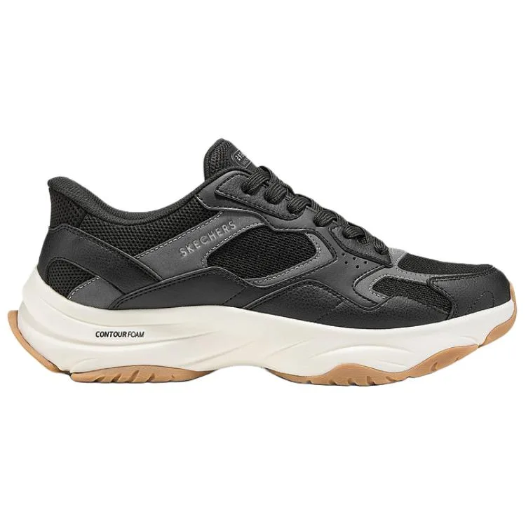 Skechers Уличные дышащие поддерживающие низкие кроссовки на платформе мужские black — фото 3