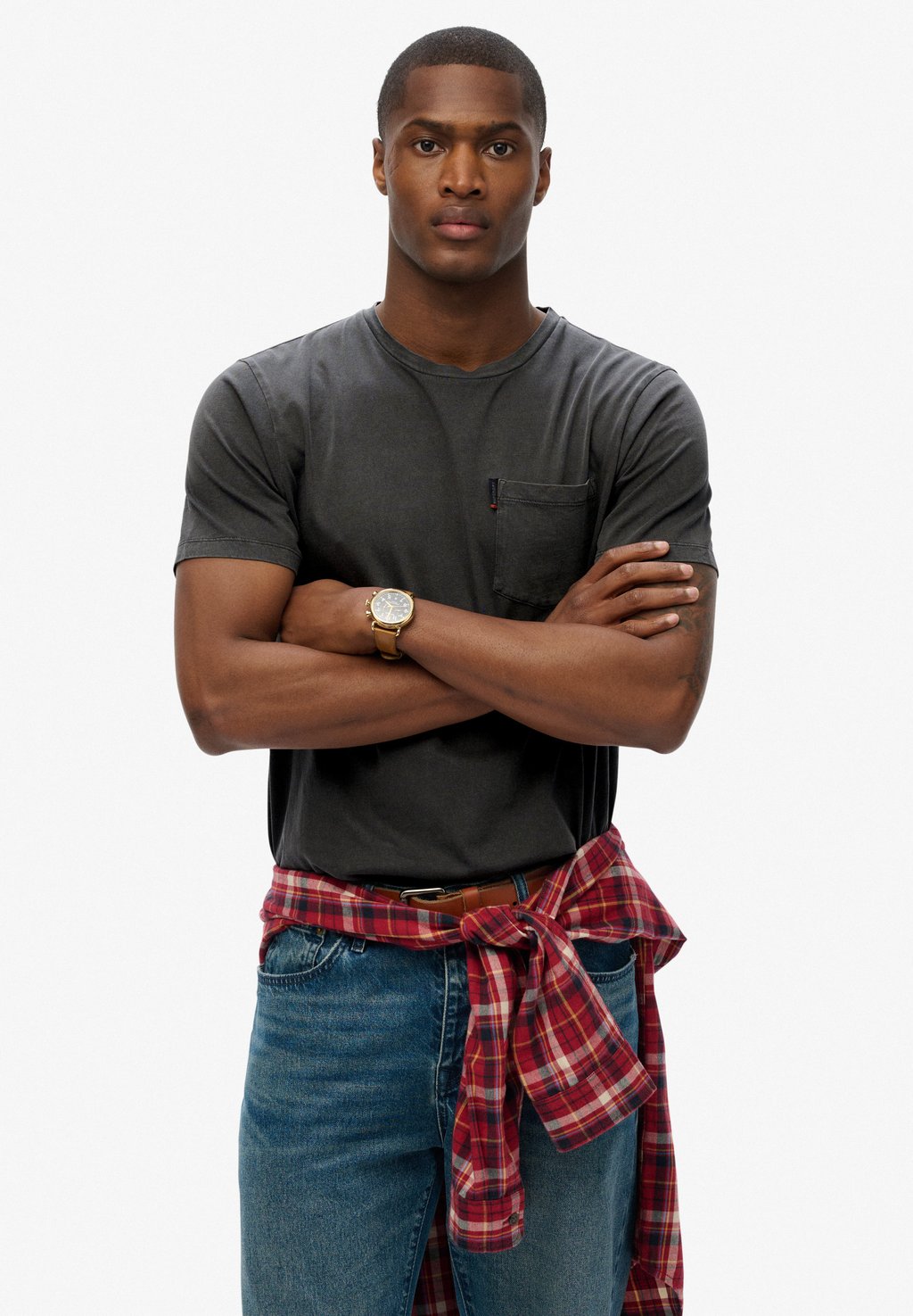 

Базовая футболка CLASSIC ESSENTIAL POCKET Superdry, темно-серый
