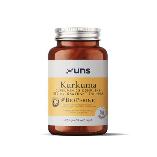 

Куркума + Биоперин 60 растительных капсул. Uns