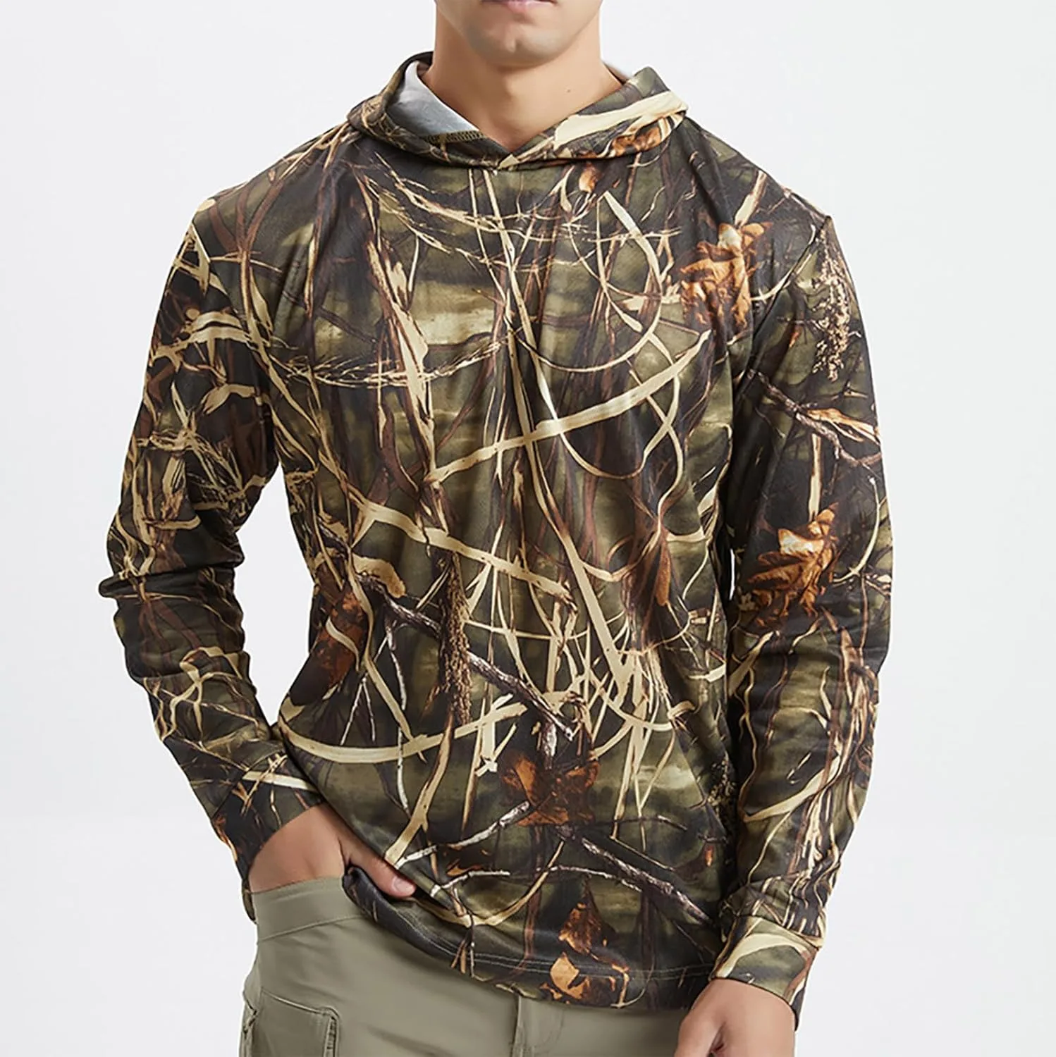 Мужская охотничья толстовка с капюшоном Pullover тонкая быстросохнущая Camo — фото 2