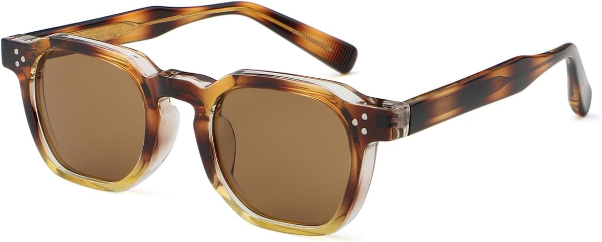 

Поляризованные солнцезащитные очки, квадратные солнцезащитные очки для женщин и мужчин, многоугольные очки с ацетатными дужками, унисекс, очки с защитой от УФ-излучения UV400 weiyuchen, Leopard With Brown