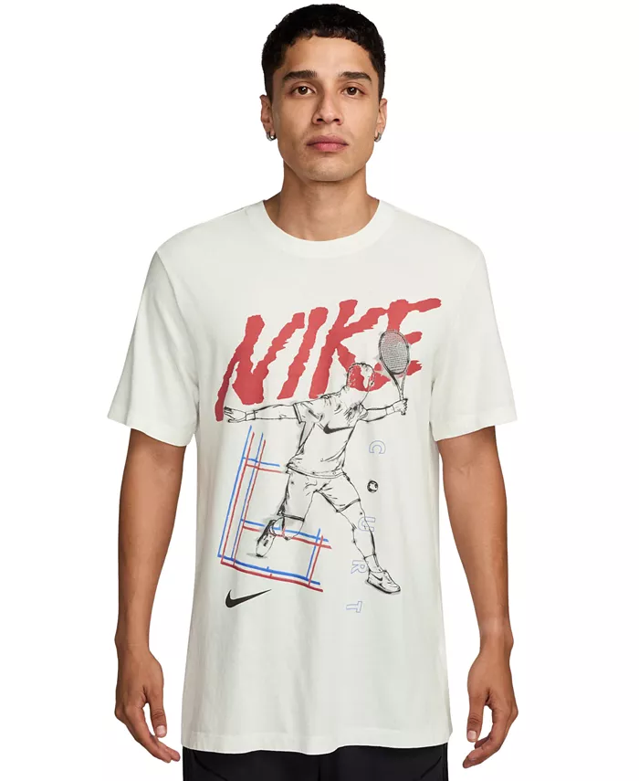 

Мужская футболка с принтом логотипа тенниса Nike, белый
