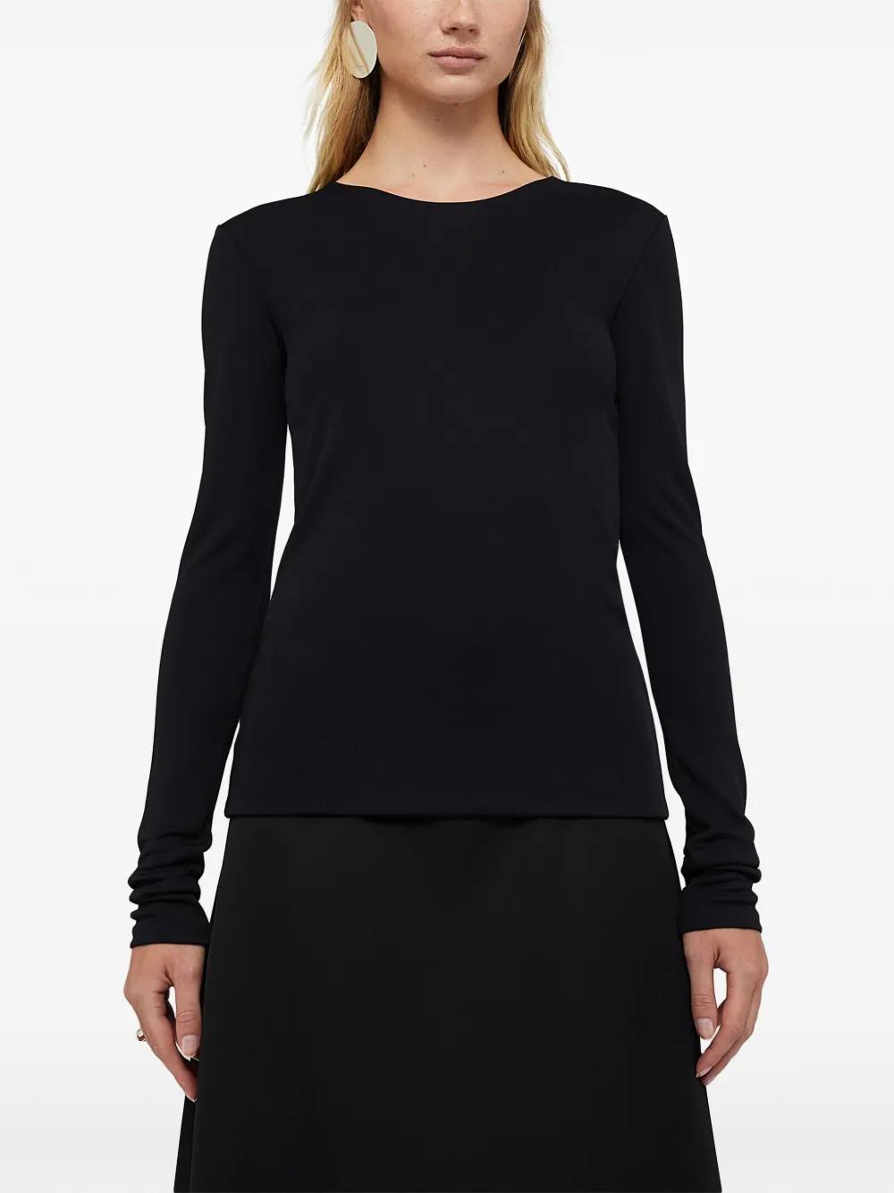 Футболка из джерси с длинными рукавами JIL SANDER, черный — фото 2