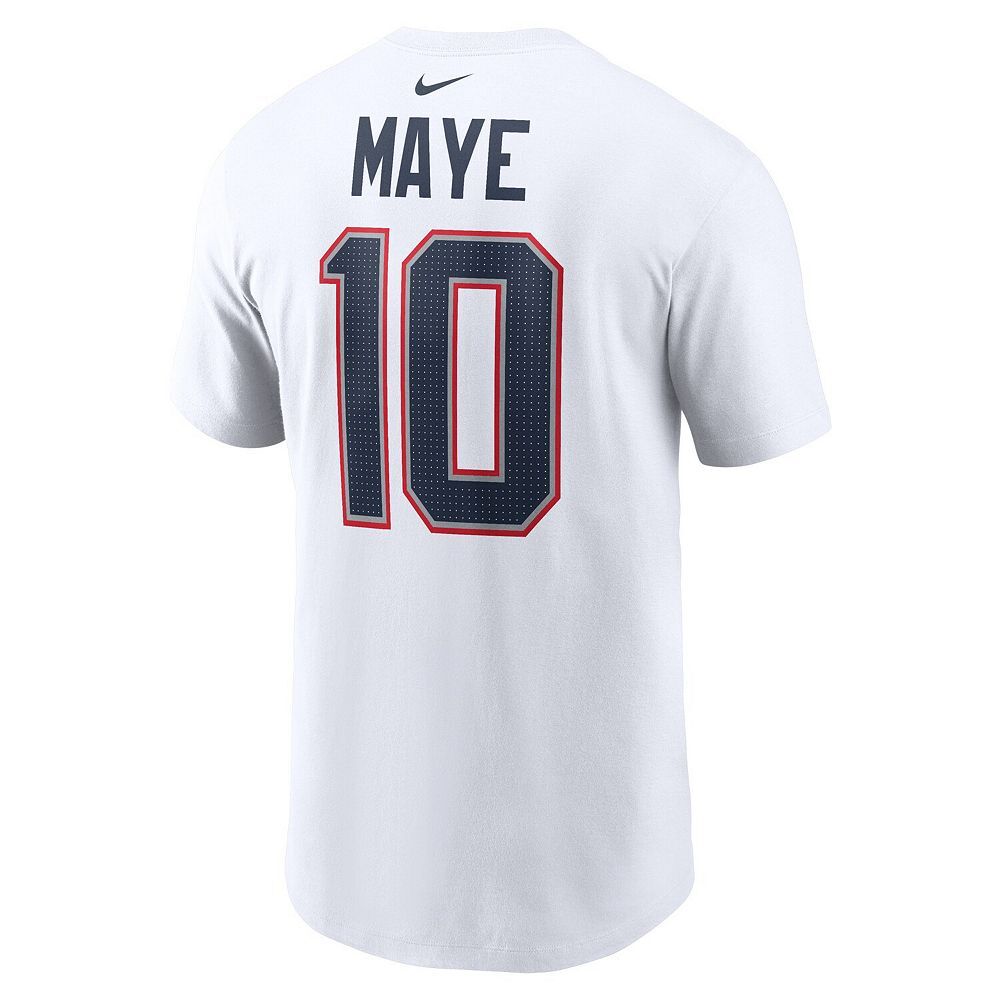 Мужская белая футболка Nike Drake Maye New England Patriots проекта НФЛ 2024 с именем и номером игрока, цвет Pat White — фото 4