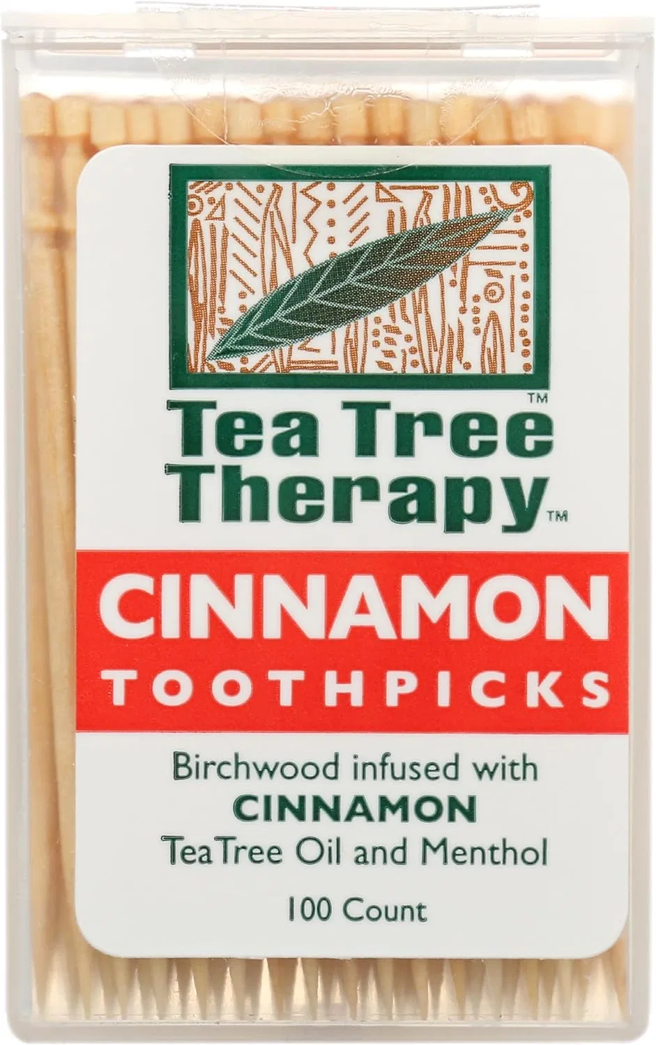 Зубные палочки с маслом чайного дерева и корицей Tea Tree Therapy 100 шт