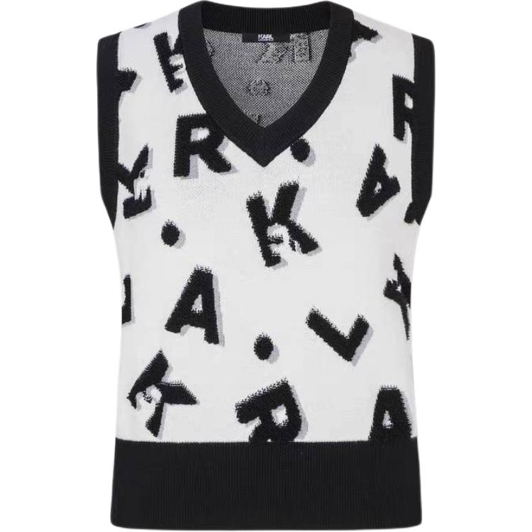 

Karl Lagerfeld / Karl Lagerfeld Jeans Майка KARL LAGERFELD женская, черная с белым