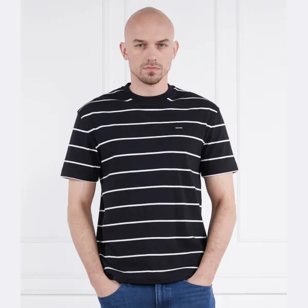 Удобная футболка в полоску Calvin Klein, черный — фото 3