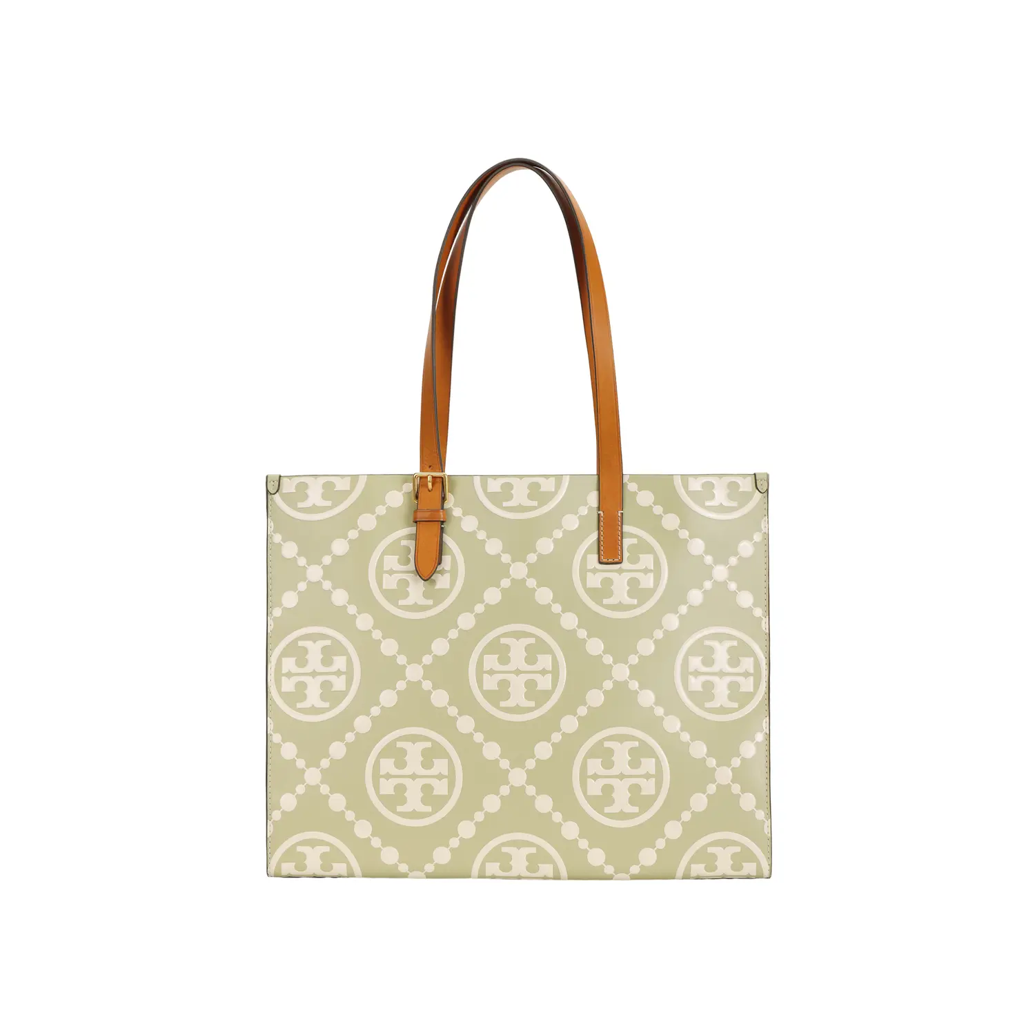 

TORY BURCH Сумка тоут из телячьей кожи T Monogram, Olive
