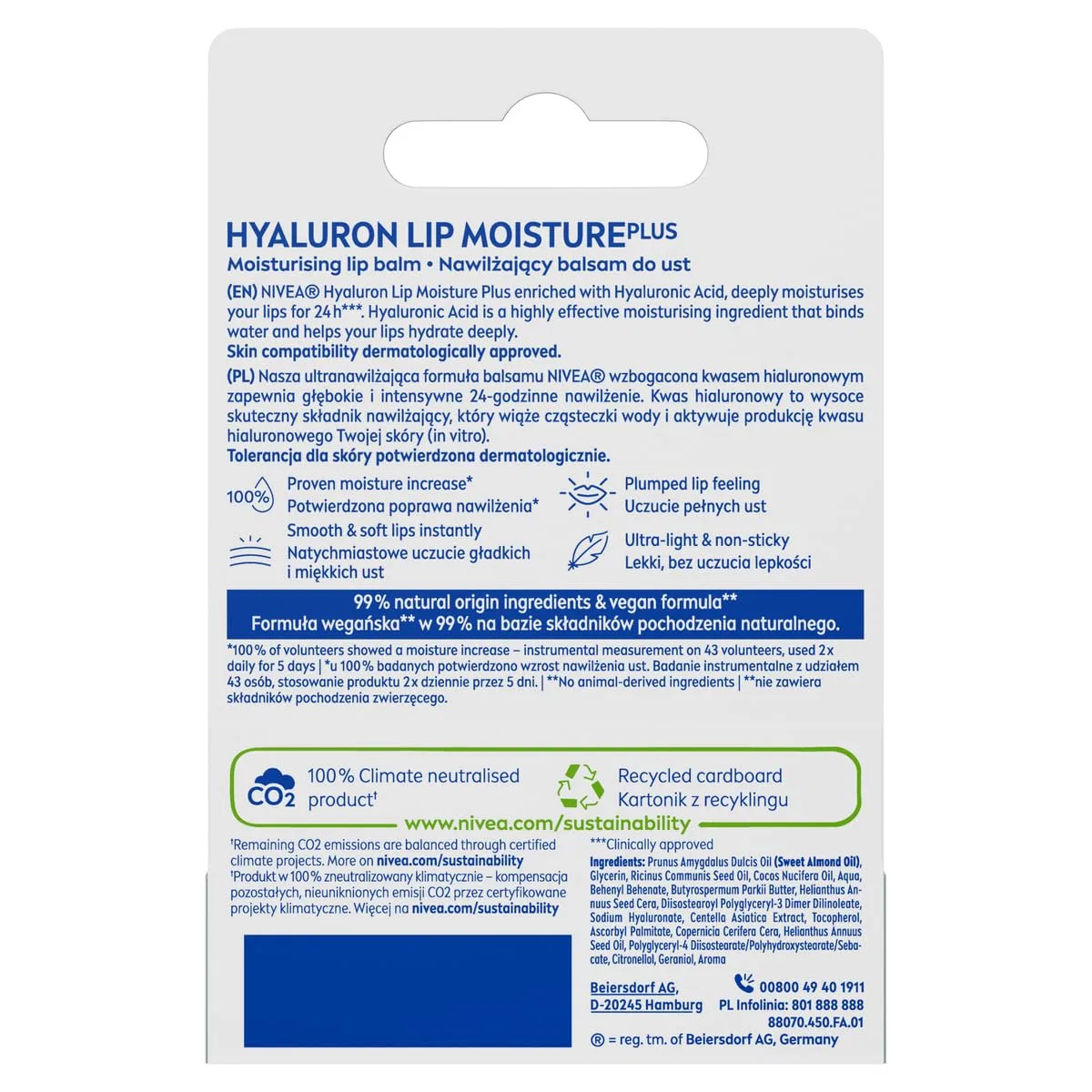 Увлажняющий бальзам для губ NIVEA Hyaluron Lip Moisture, 5.2 г Nivea, White — фото 4