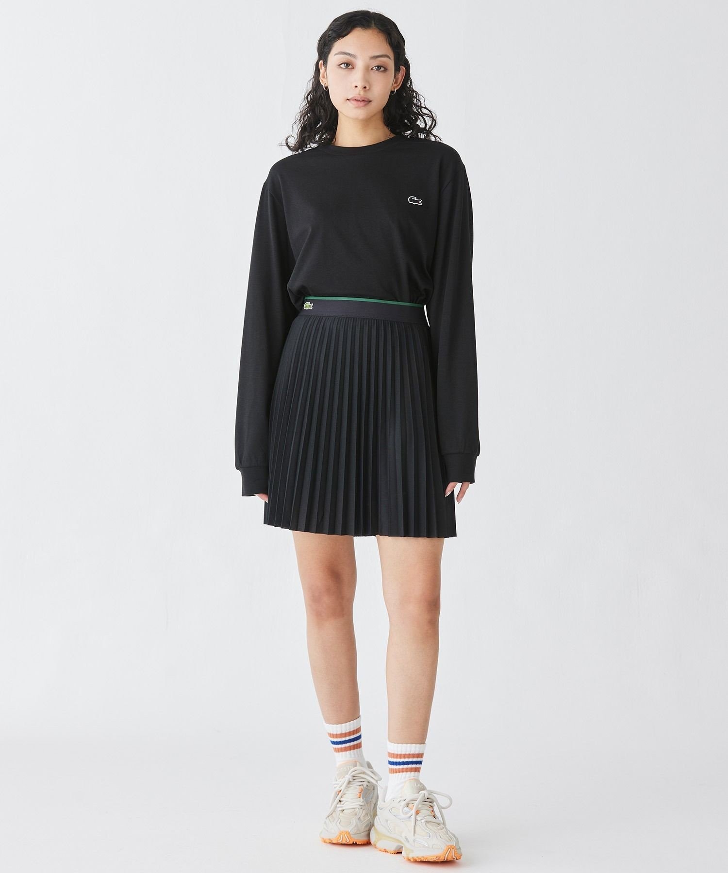 Базовая футболка с длинным рукавом / Футболка с длинным рукавом LACOSTE, Black — фото 3