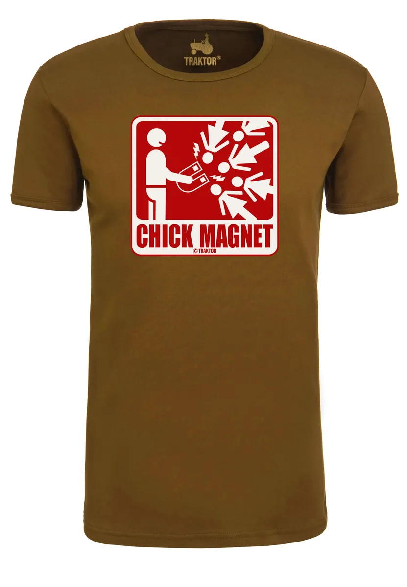 

Logoshirt Футболка "Чик Магнит" с забавным принтом, коричневый