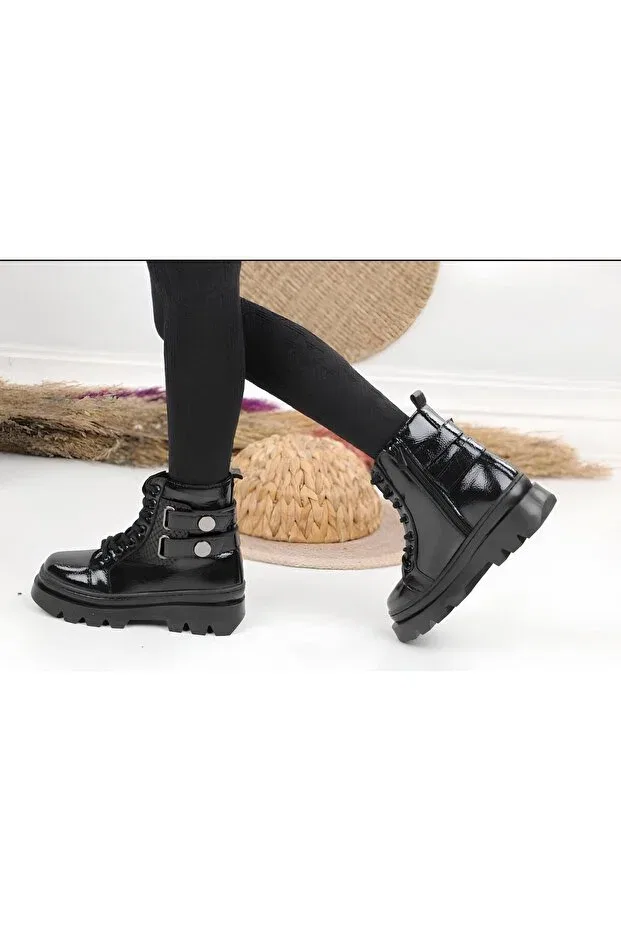 Детские ботинки для девочек с мехом внутри Bornay, Black 17
