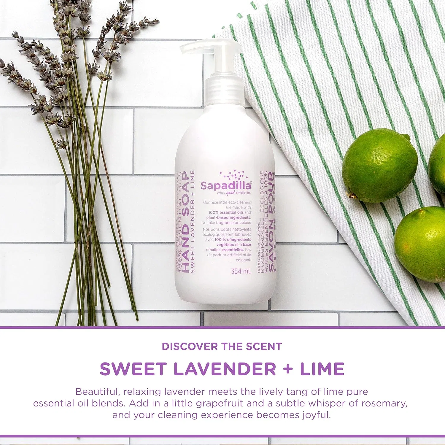 Мыло для рук Sapadilla, 354.88 мл, Sweet Lavender + Lime — фото 3