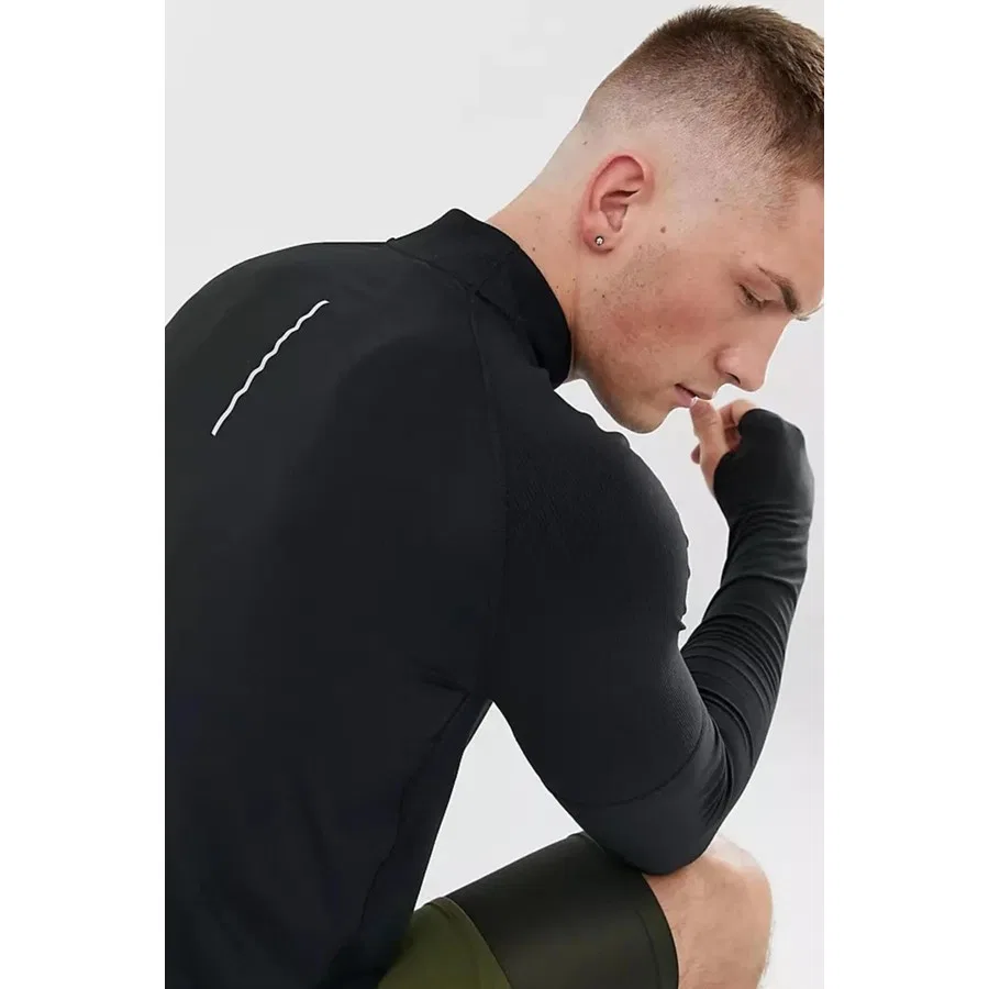 Спортивная куртка с четверть-молнией Nike Dri-FIT Running Half Zip, Черный — фото 3