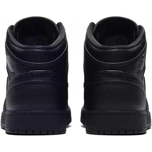 Детские кроссовки с шнуровкой Air Jordan 1 Mid Nike, Schwarz — фото 4