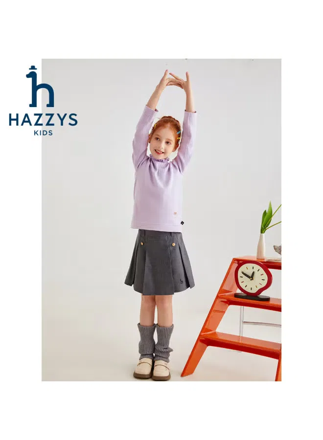 Топ трикотажный с длинным рукавом и кружевным воротником Hazzys