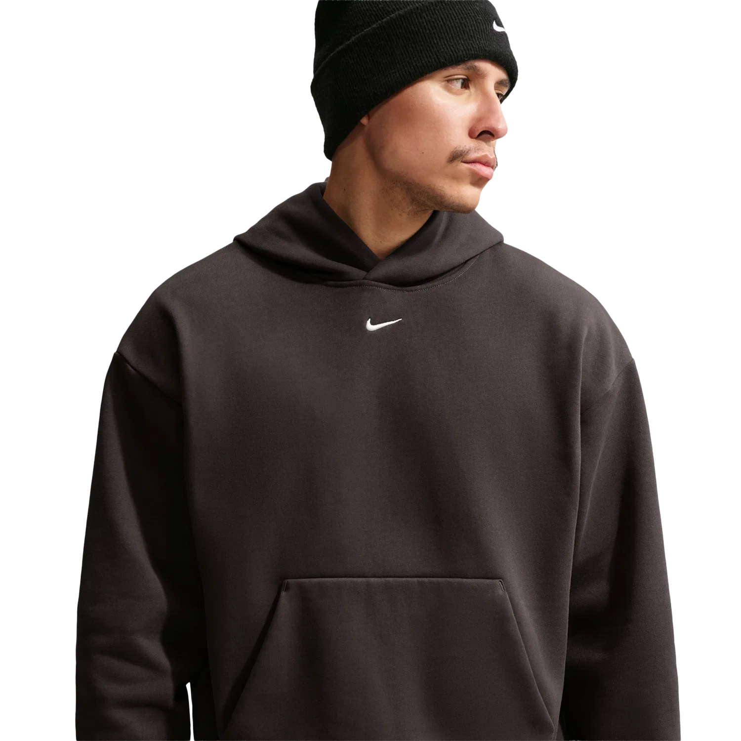 Мужской худи свободного кроя с флисом Nike Solo Swoosh, Velvet Brown — фото 4