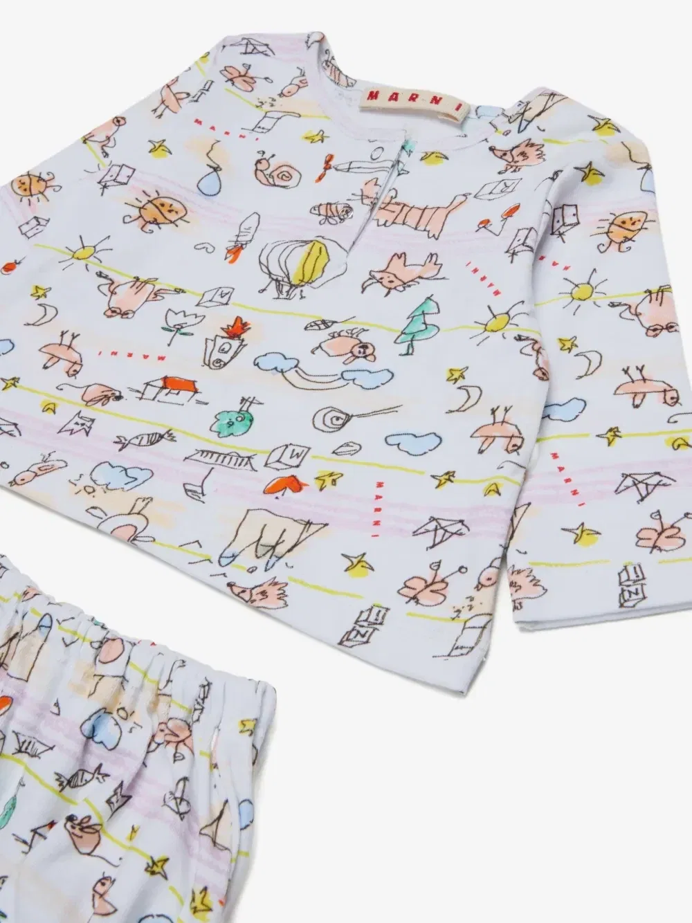 Спортивный костюм с графичным принтом Marni Kids, белый — фото 2