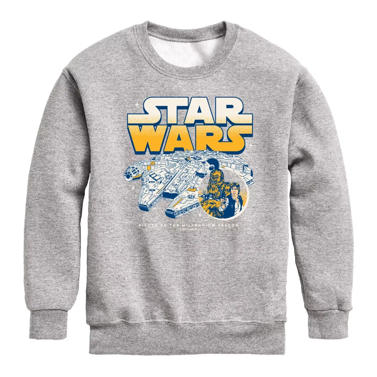 Детское платье-футболка с принтом Star Wars Han Chewy Millennium Falcon, Athletic Heather