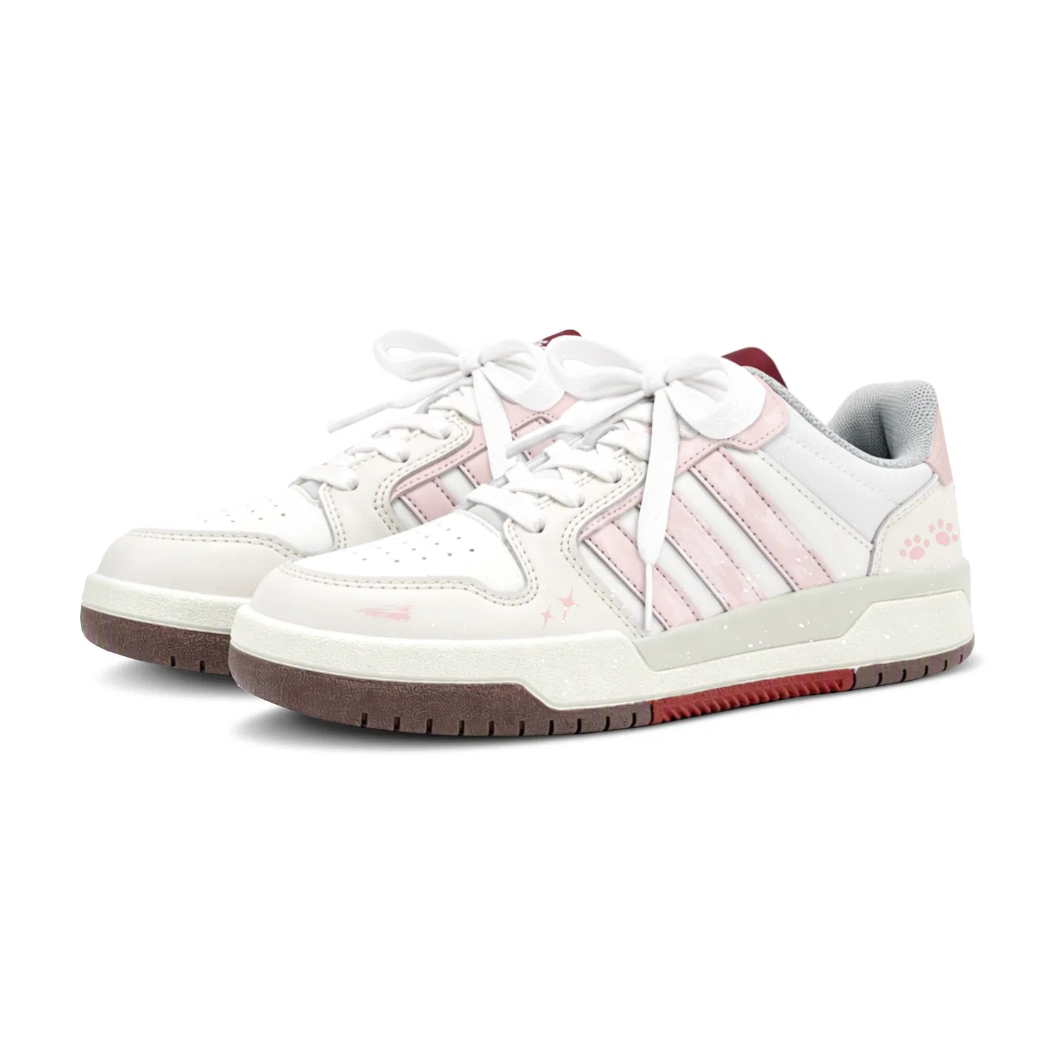 Кеды для девочек с принтом ENTRAP, Adidas, White Pink — фото 4