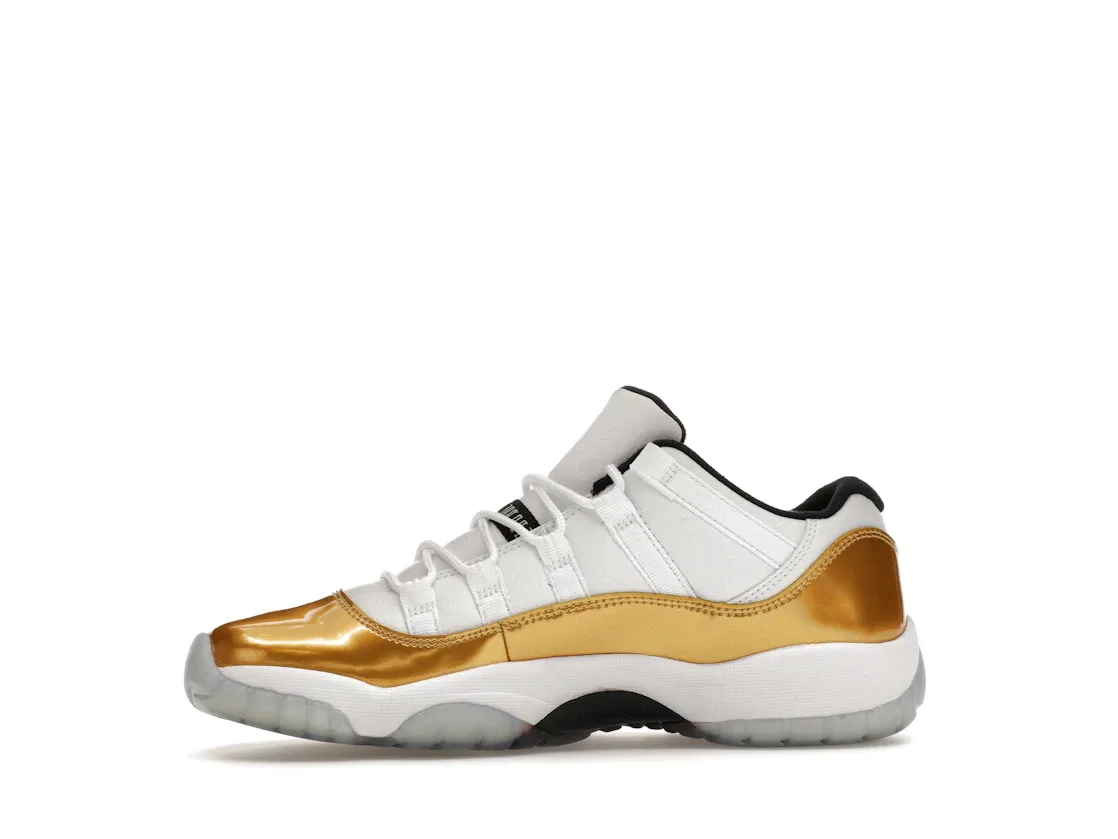 Детские кроссовки с высоким верхом Jordan 11 Retro Low Closing Ceremony Jordan, White/Metallic Gold Coin-Black — фото 3
