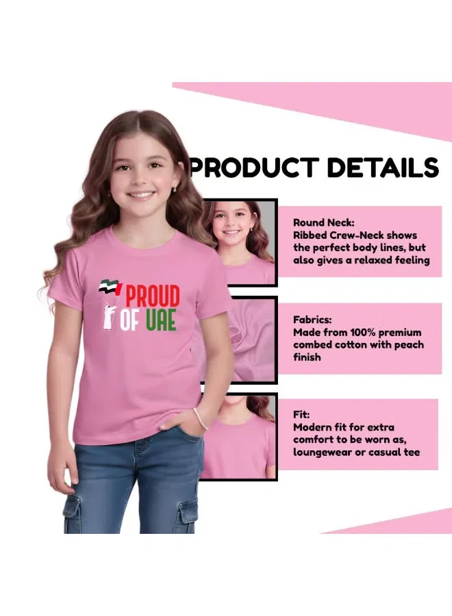 Футболка детская с коротким рукавом UAE Printshop4Me, розовый — фото 4