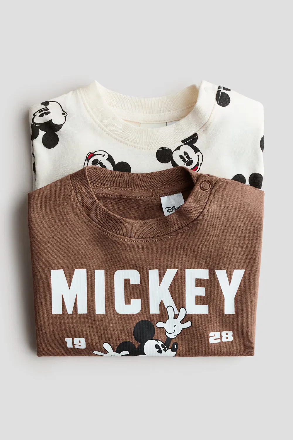 Набор из 2 футболок с принтом H&M, Braun/Micky Maus — фото 2