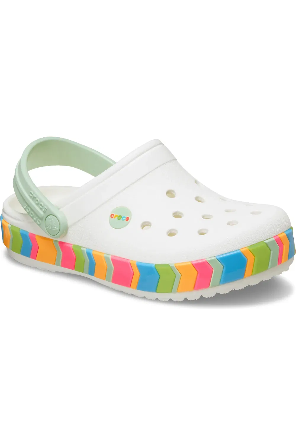 Детские сабо шевронные полосы Chevron Band Clog Crocs, White/Multi