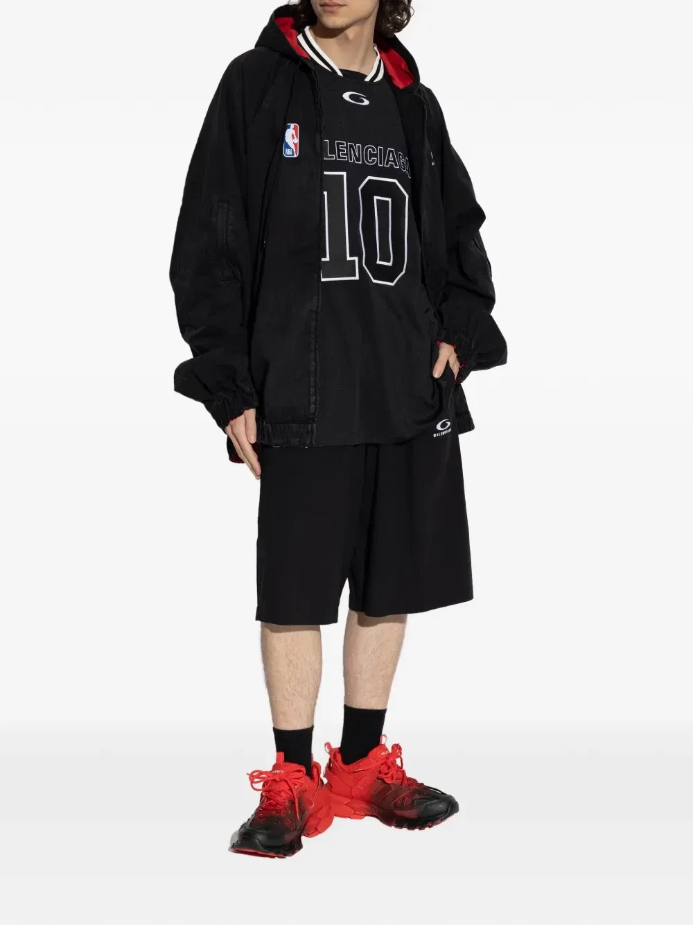 Куртка на молнии с капюшоном из коллаборации с NBA BALENCIAGA, черный — фото 2
