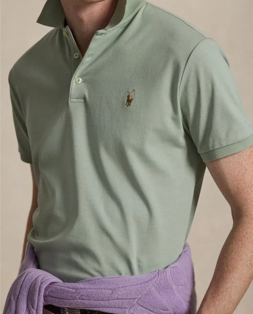 Мужское поло Regular Fit из интерлока Polo Ralph Lauren, Verde Claro — фото 3