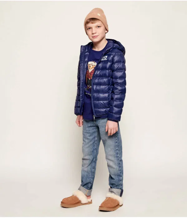 Детские домашние тапочки для девочек из кожи Disquette UGG, Cammello — фото 2