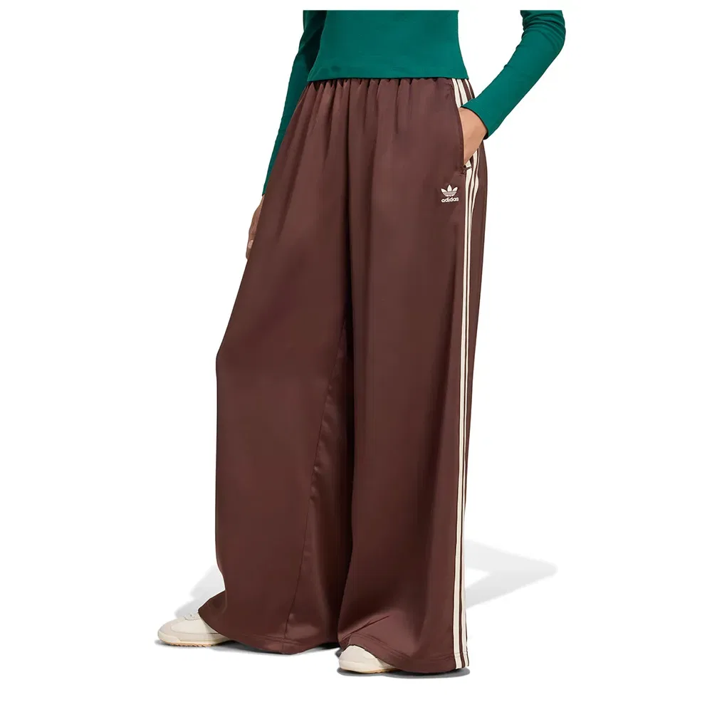 Брюки Adicolor Satin Wide Leg Adidas Originals, коричневый
