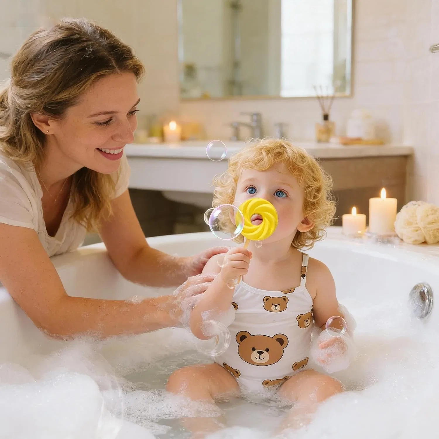 Бомбочка для ванны, спираль, Jiimhte, Маршмеллоу — фото 2