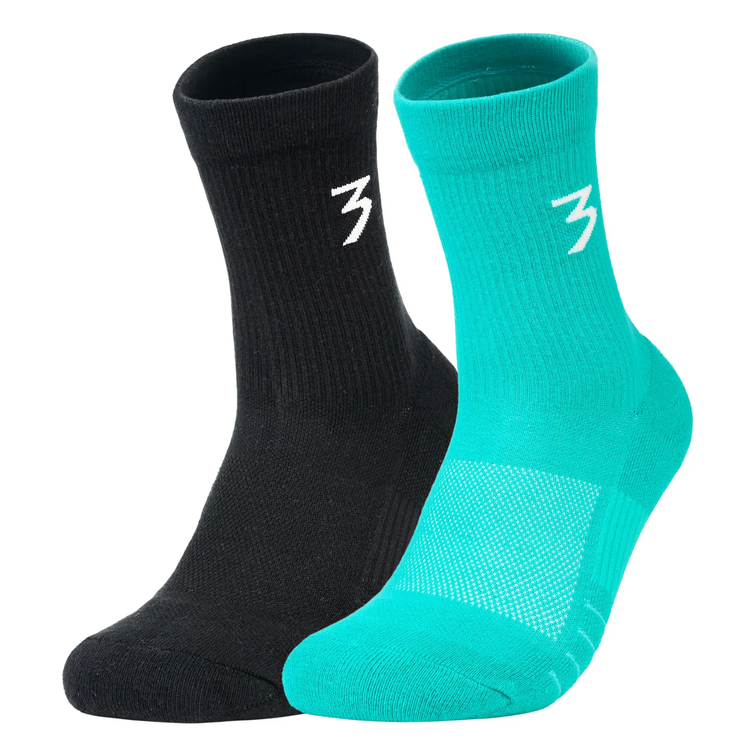 Детские гольфы 2 пары 361°, Black/Cyan
