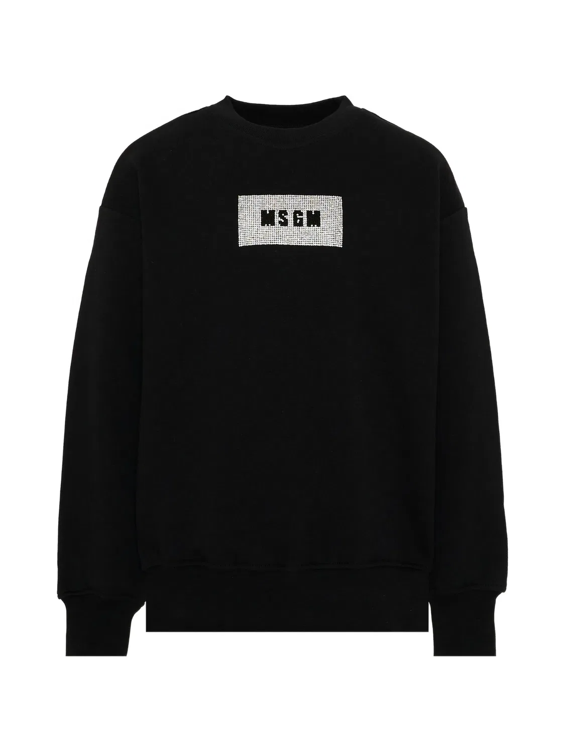 MSGM Свитшот со стразами, черный