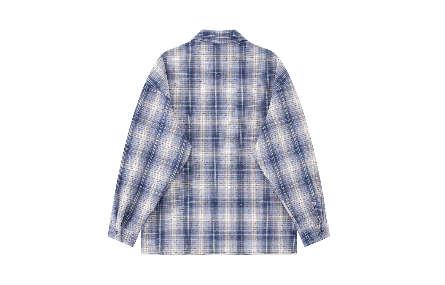Детская рубашка с воротником и принтом в клетку F426, Blue Plaid — фото 3