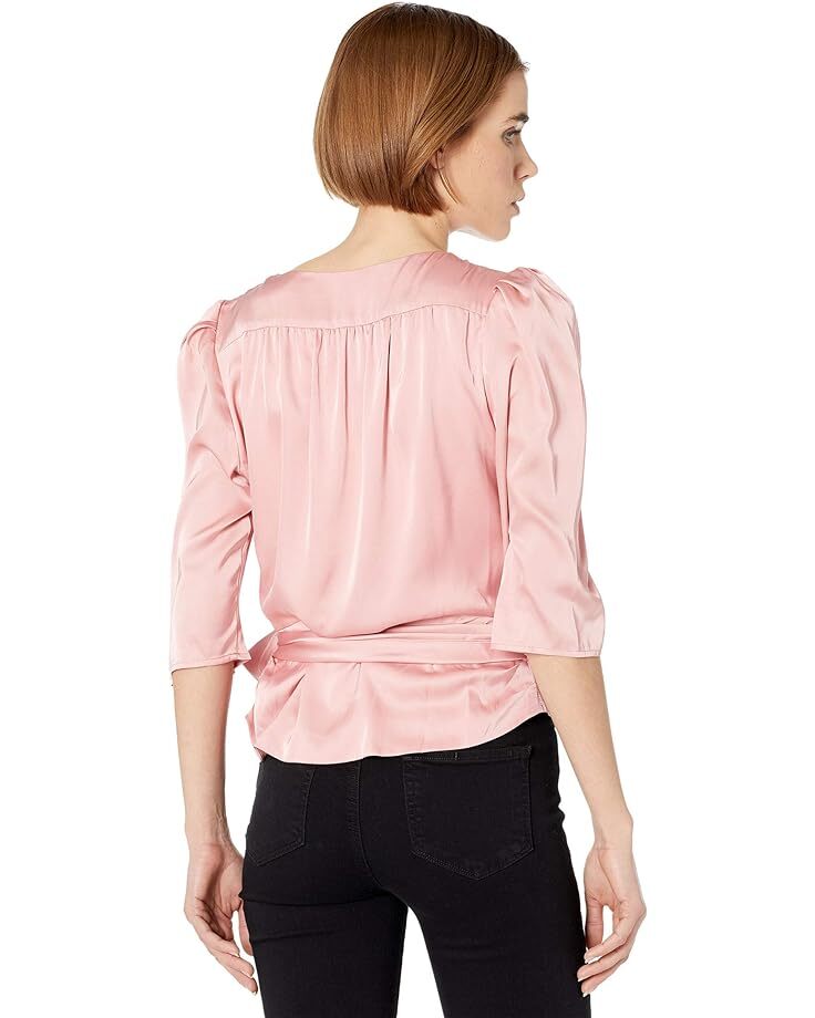 

Топ WAYF Ullah Wrap Puff Sleeve Top, цвет Mauve