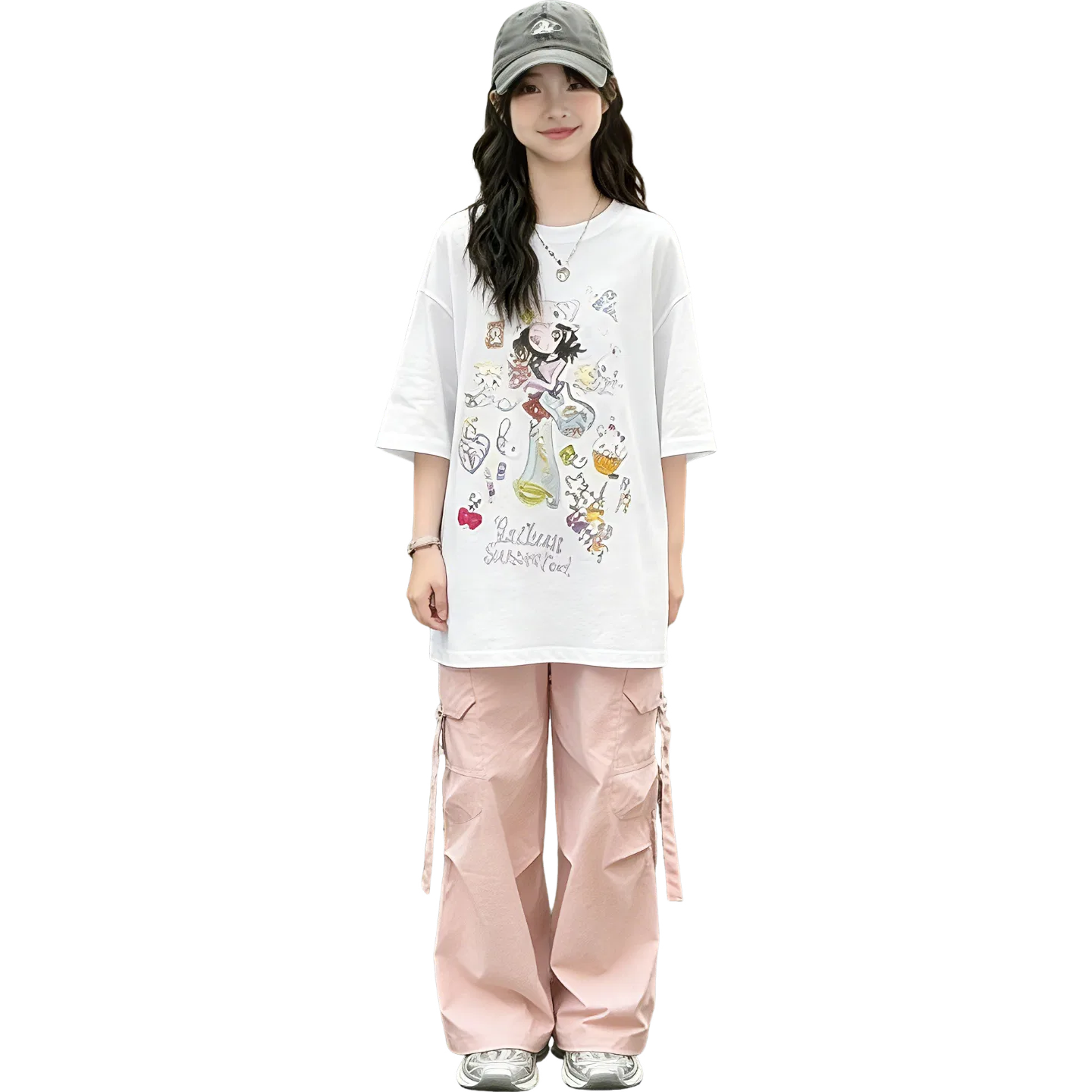 Детский комплект для девочек с коротким рукавом Lanza, White