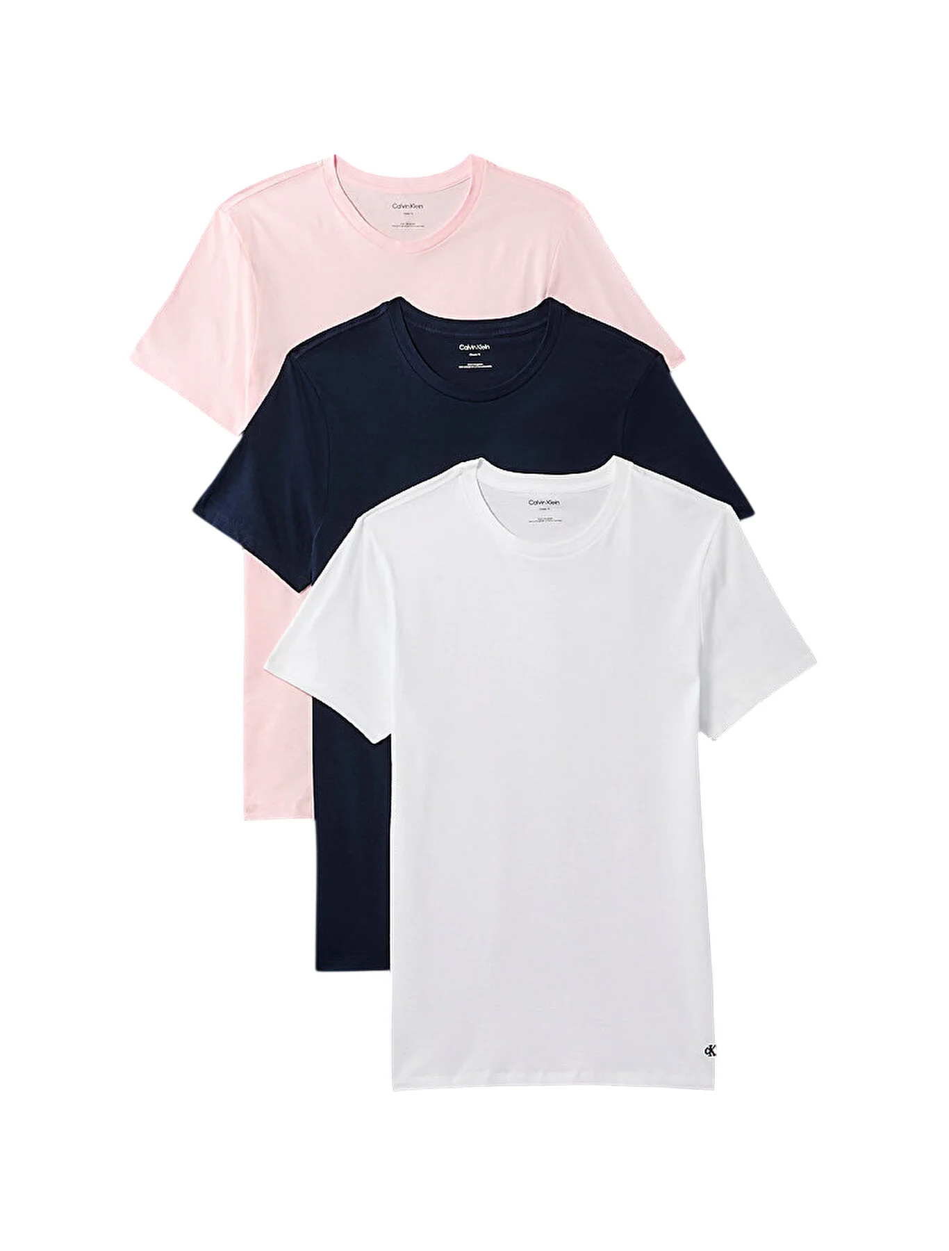Комплект футболок Calvin Klein S/S Crew Neck 3 шт, черный/розовый/белый
