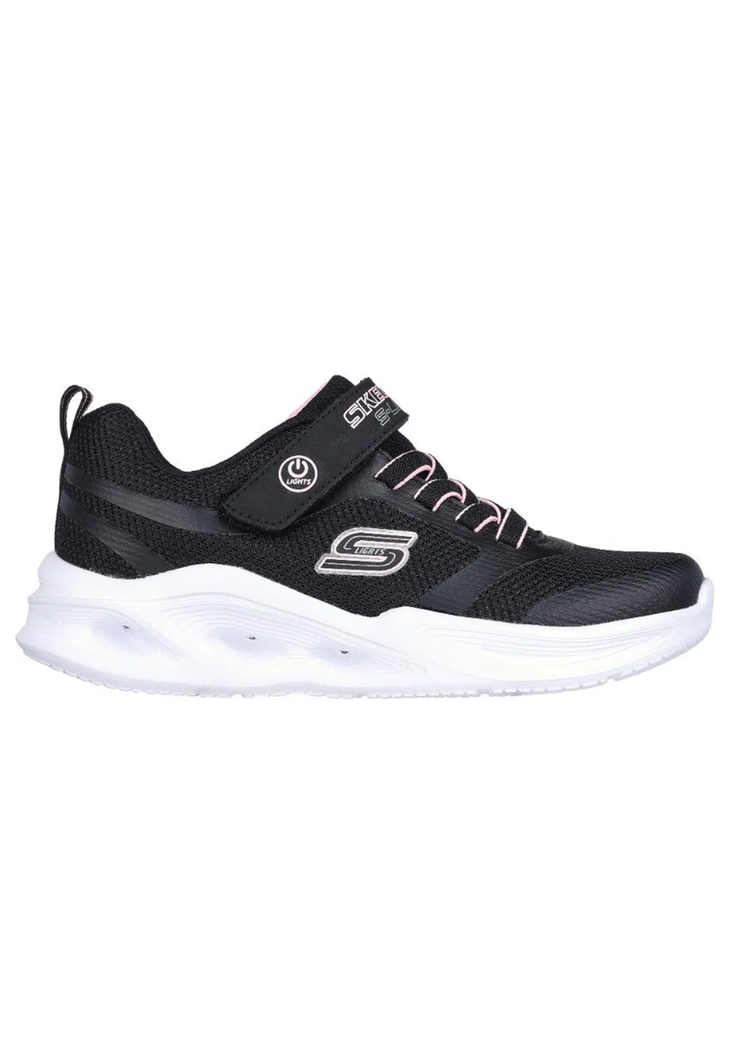 Детские кроссовки для девочек со светящимся дизайном S Lights Solar Glow Skechers, Schwarz — фото 3