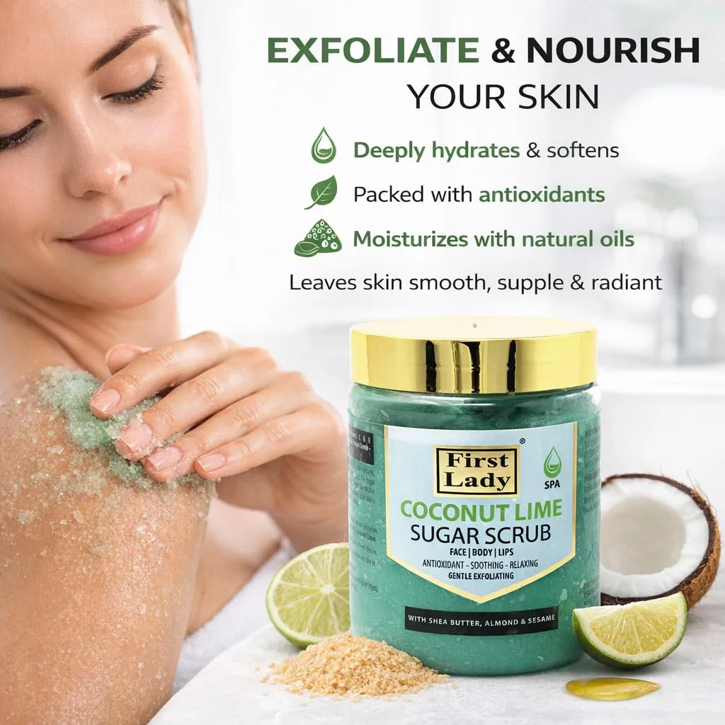Скраб для тела и лица Coconut Lime Sugar Scrub, FIRST LADY, 500 мл — фото 4